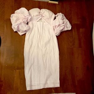 Pink strapless to the knee  dress